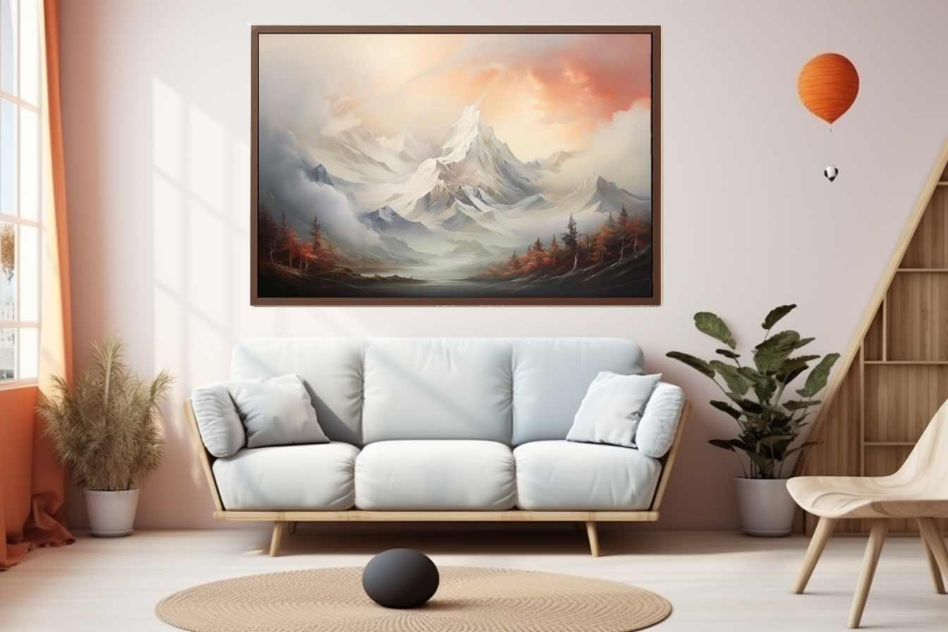 White Mountian  Canvas Art Print-1