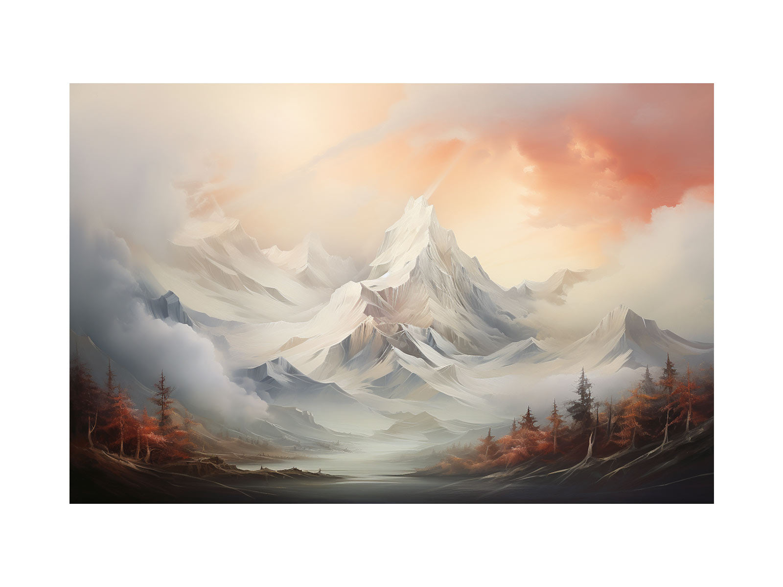 White Mountian  Canvas Art Print-0