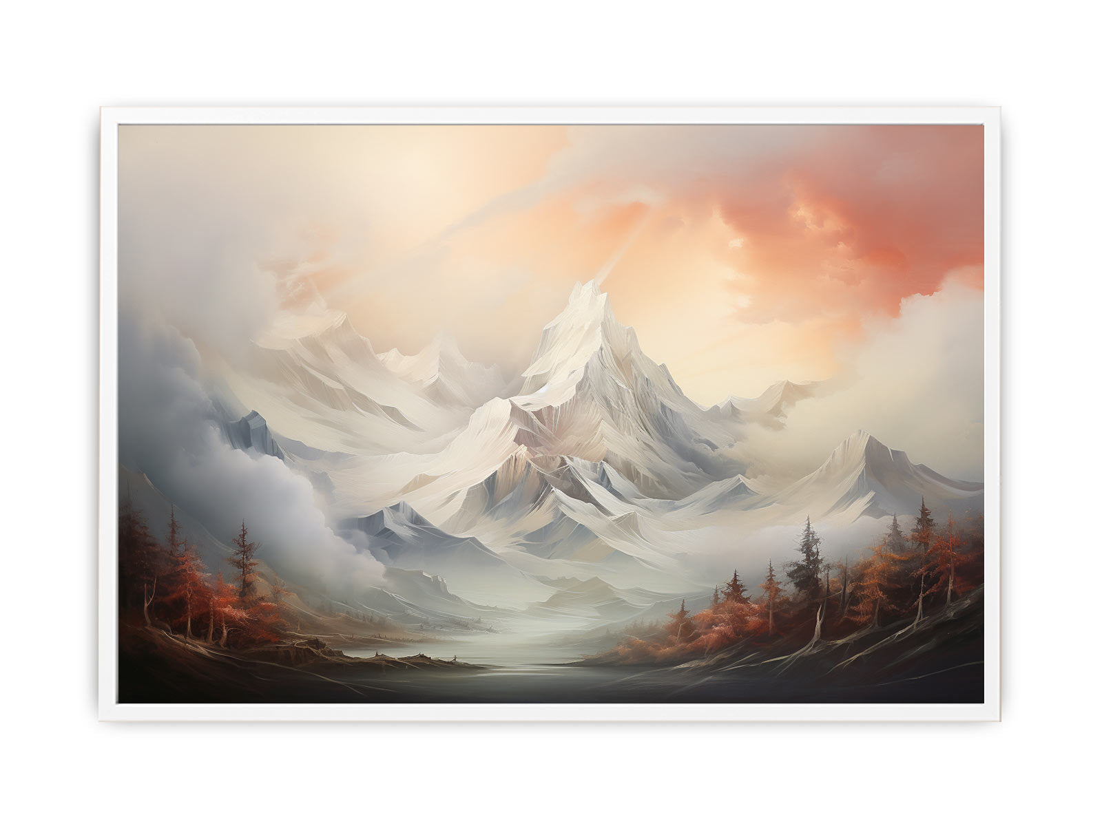 White Mountian  Canvas Art Print-5