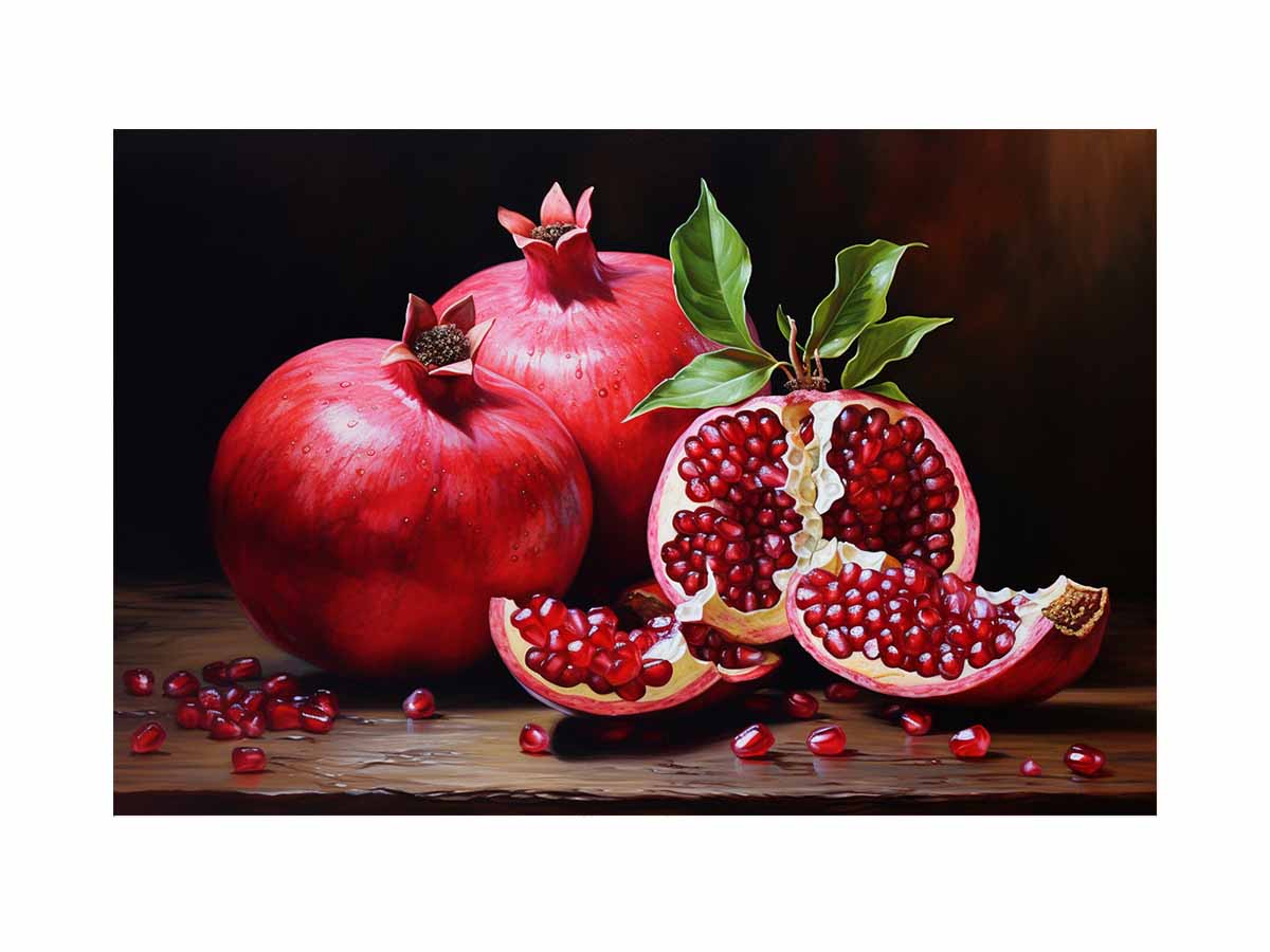 Pomegranate  Painting Canvas Art Print-0