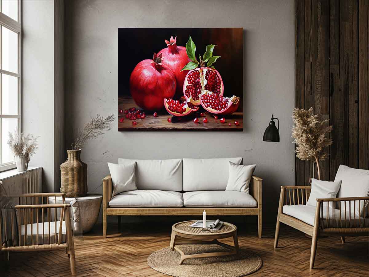 Pomegranate  Painting Canvas Art Print-1