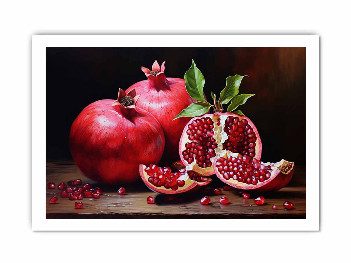Pomegranate  Painting Canvas Art Print-8