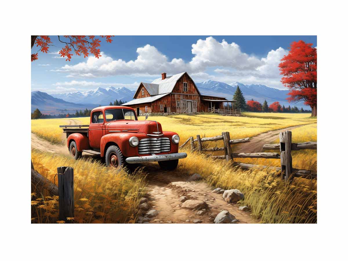 Country Side Artwork Painting Print-0