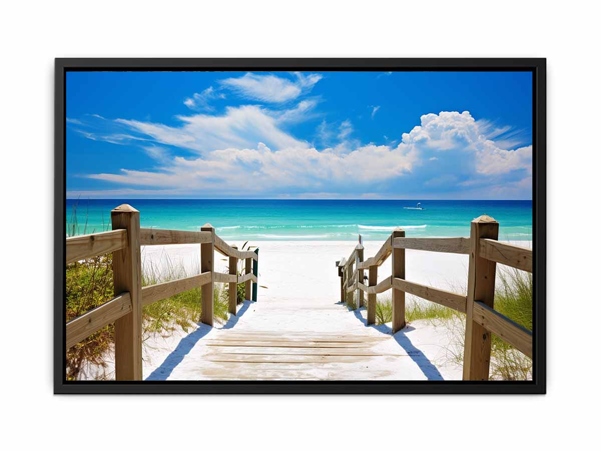 Beach Path Painting Canvas Art Print-4