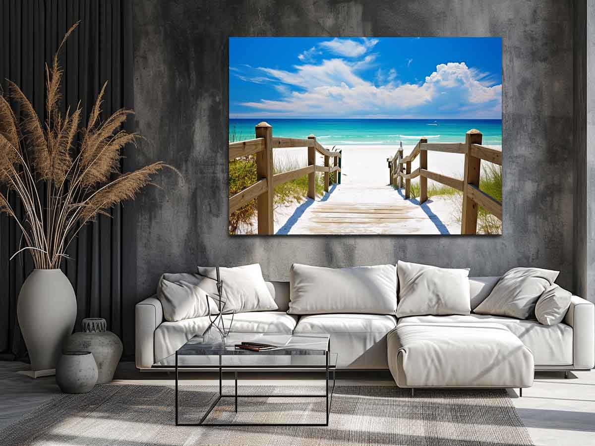 Beach Path Painting Canvas Art Print-1