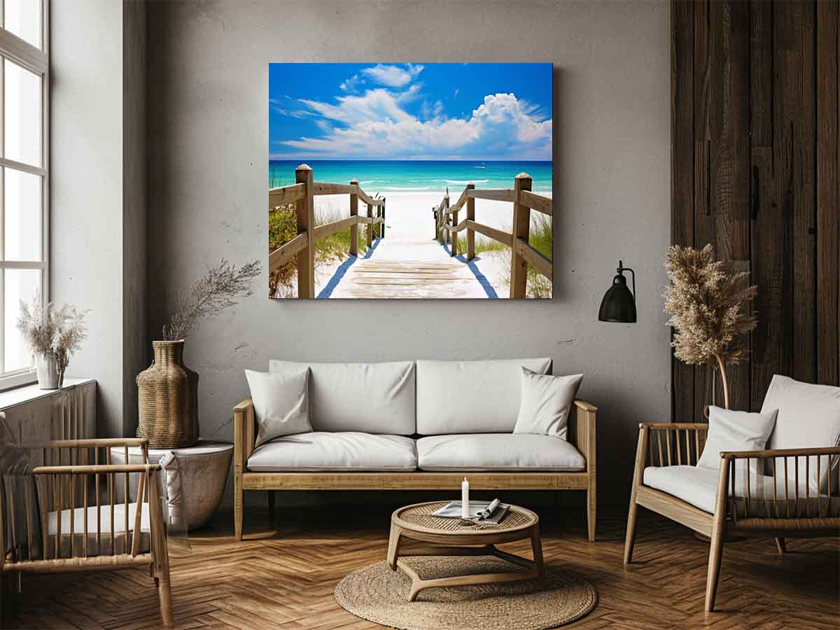Beach Path Painting Canvas Art Print-2