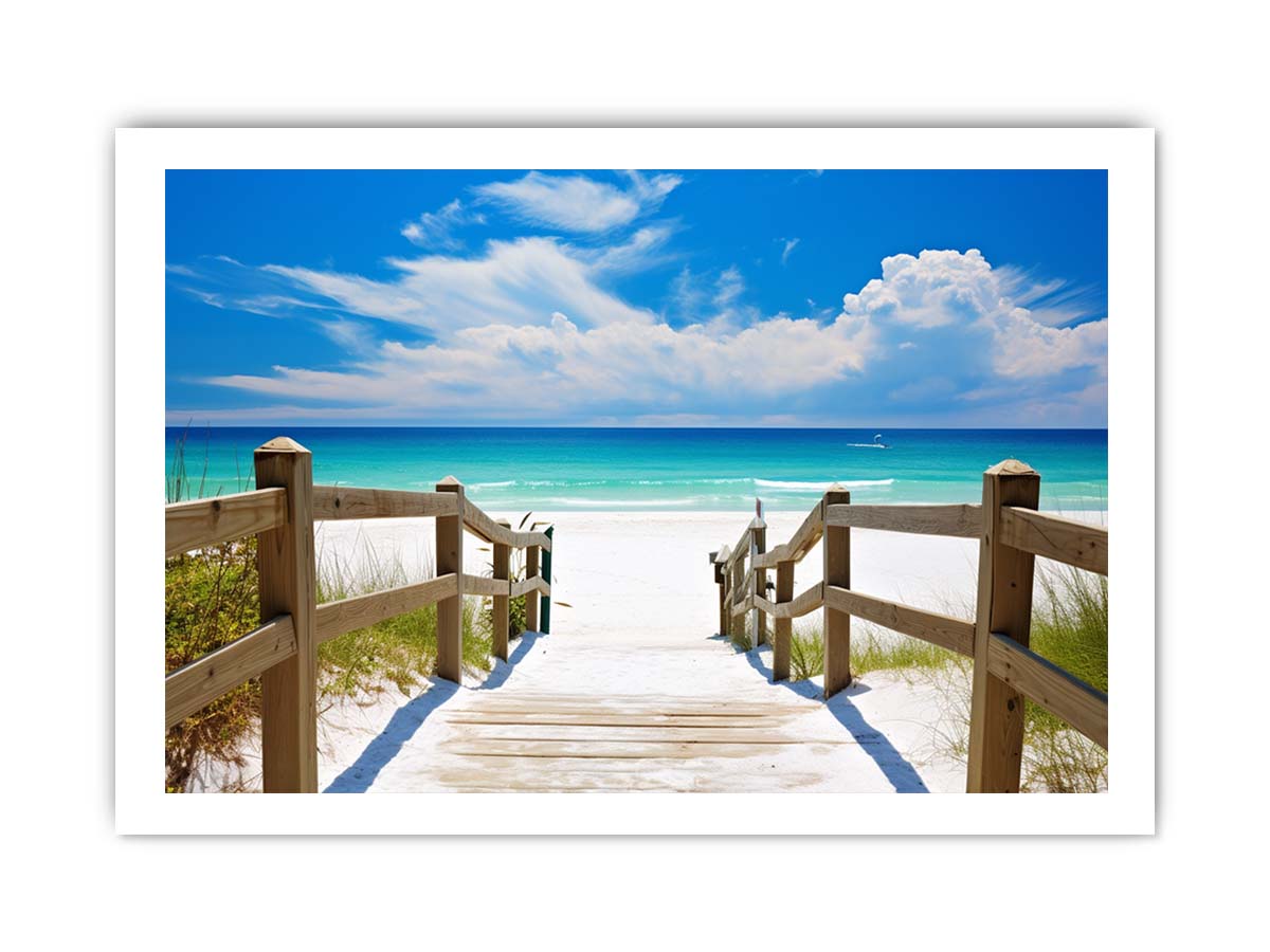 Beach Path Painting Canvas Art Print-8