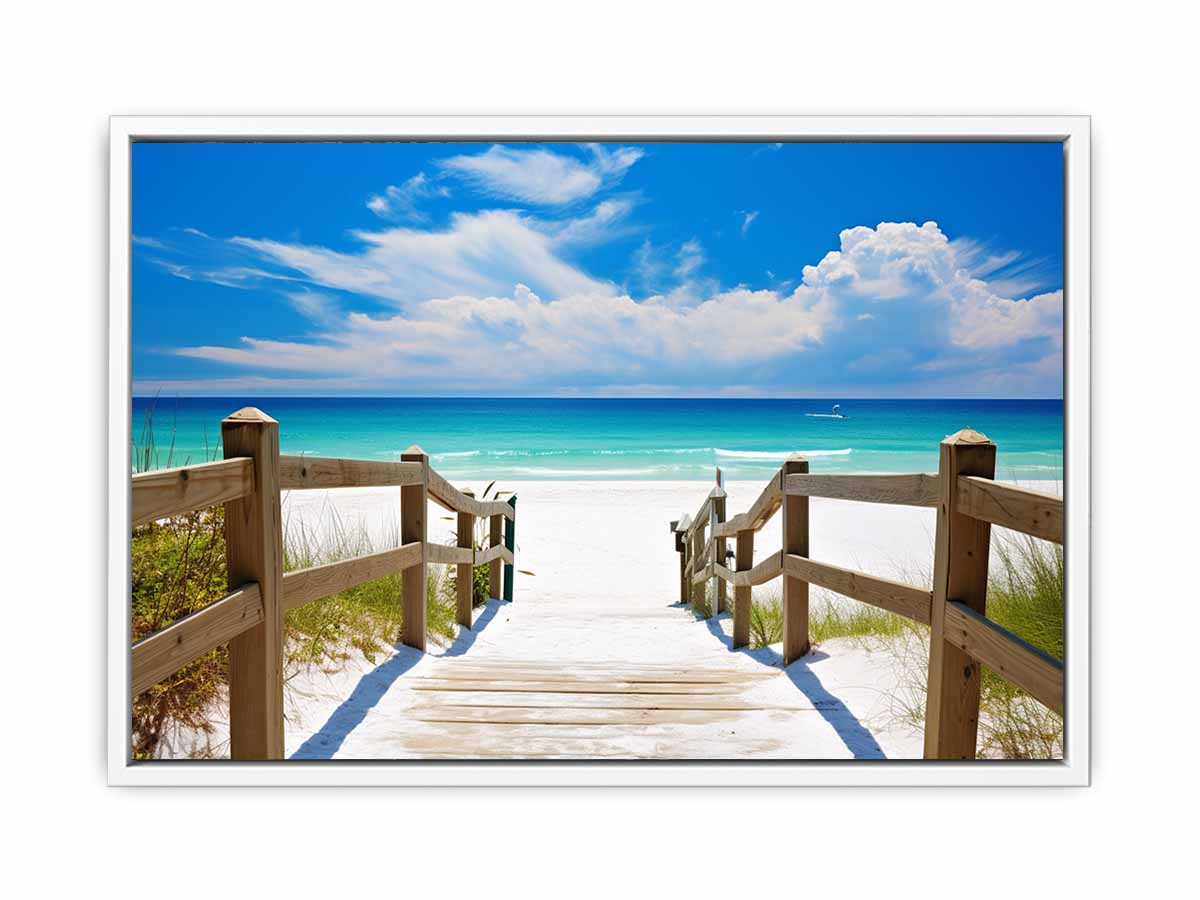 Beach Path Painting Canvas Art Print-5