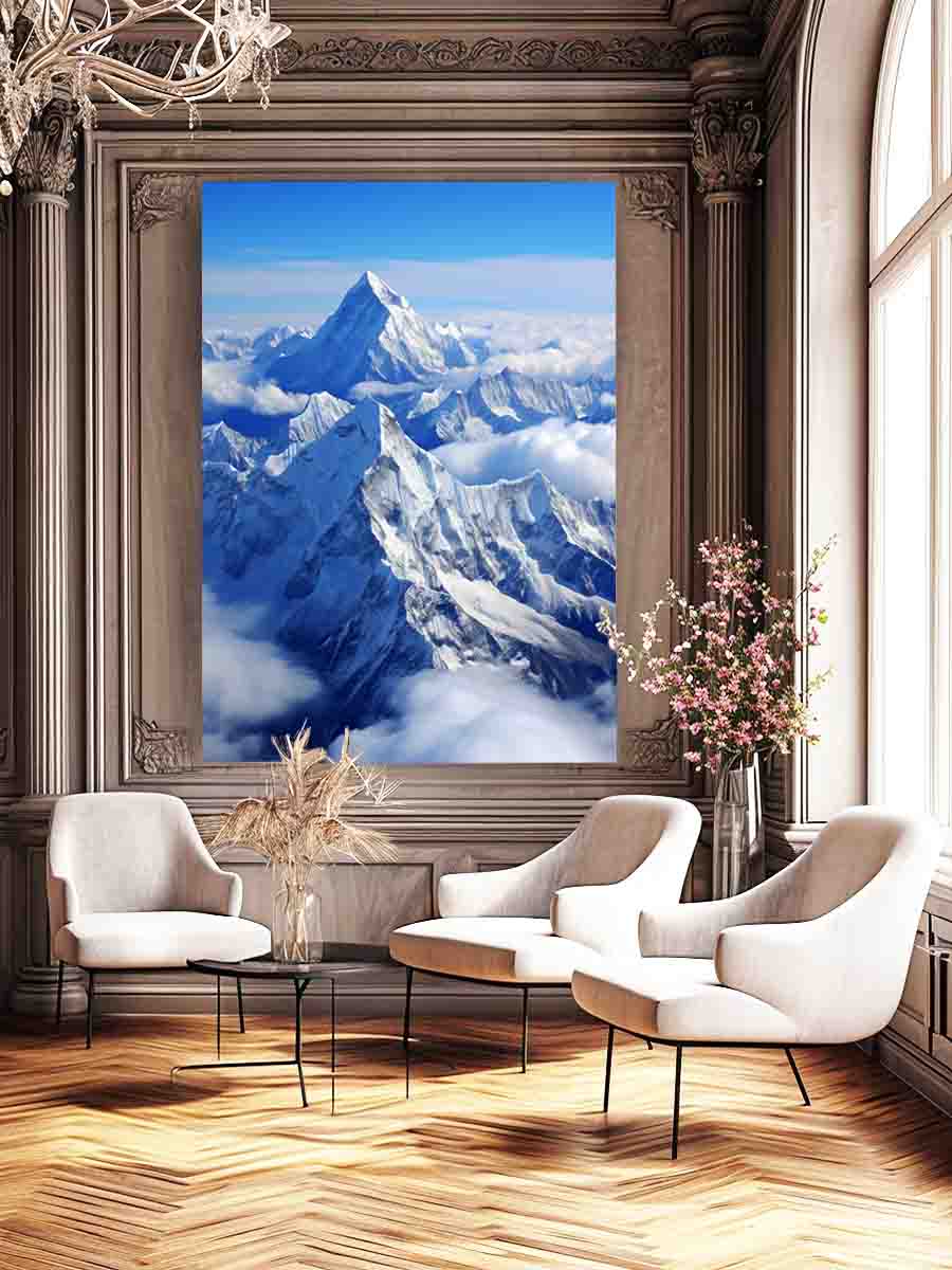 Himalaya Mount everst snow Painting-1