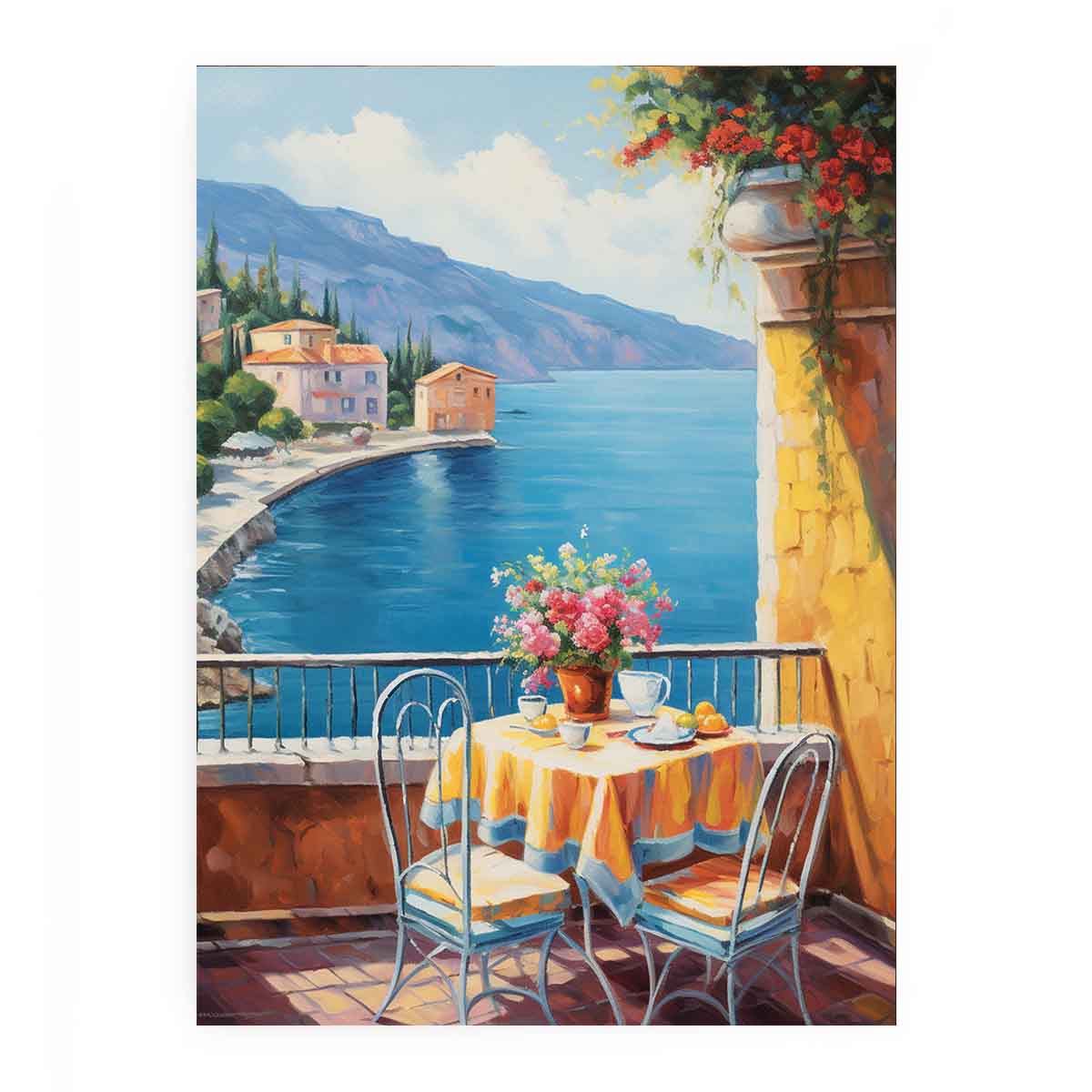 Mediterranean Art Painting  Canvas Art Print-0
