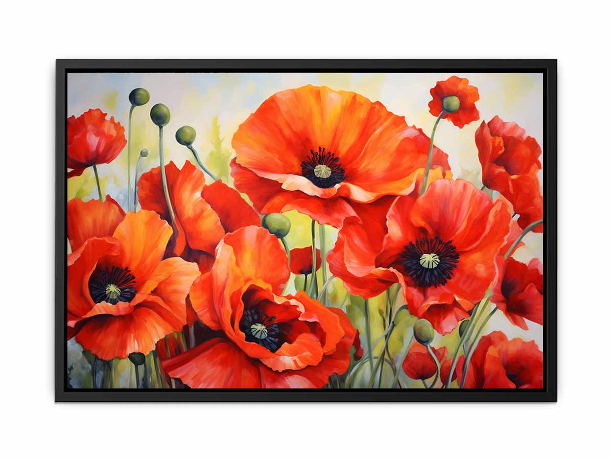 Poppy  Painting Canvas Art Print-4
