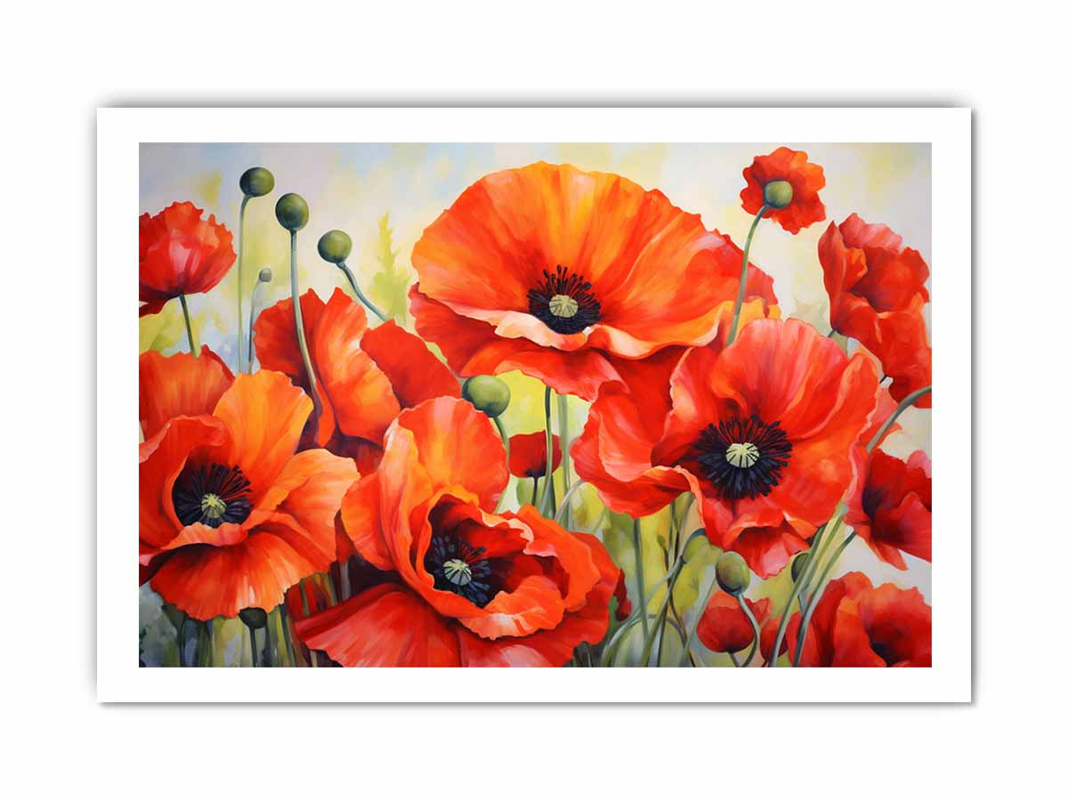 Poppy  Painting Canvas Art Print-8