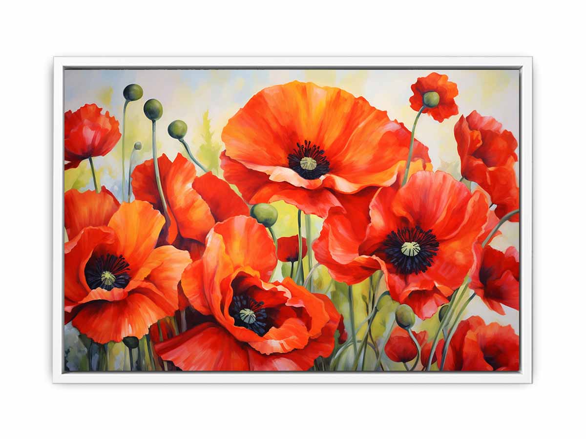 Poppy  Painting Canvas Art Print-5