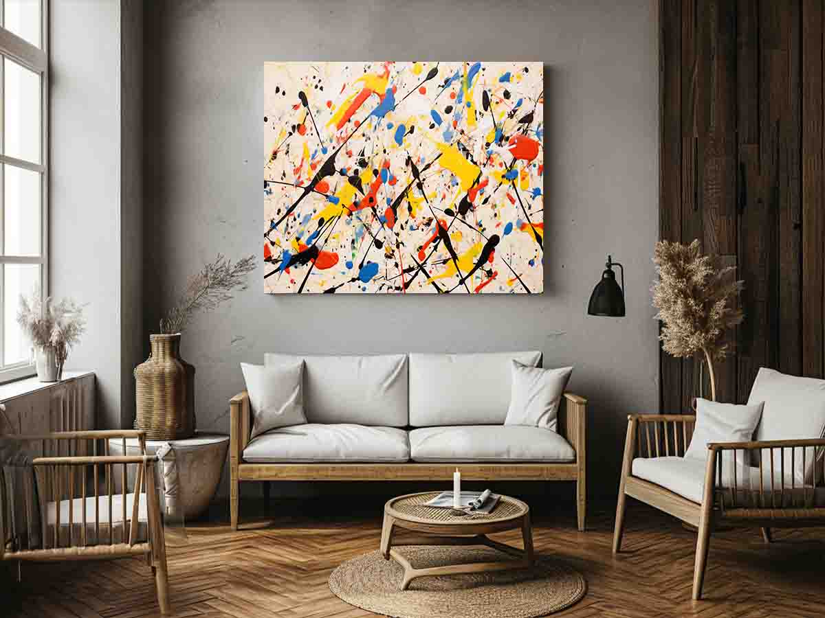 Jackson Pollock Inspired Drop painting  Canvas Art Print-1