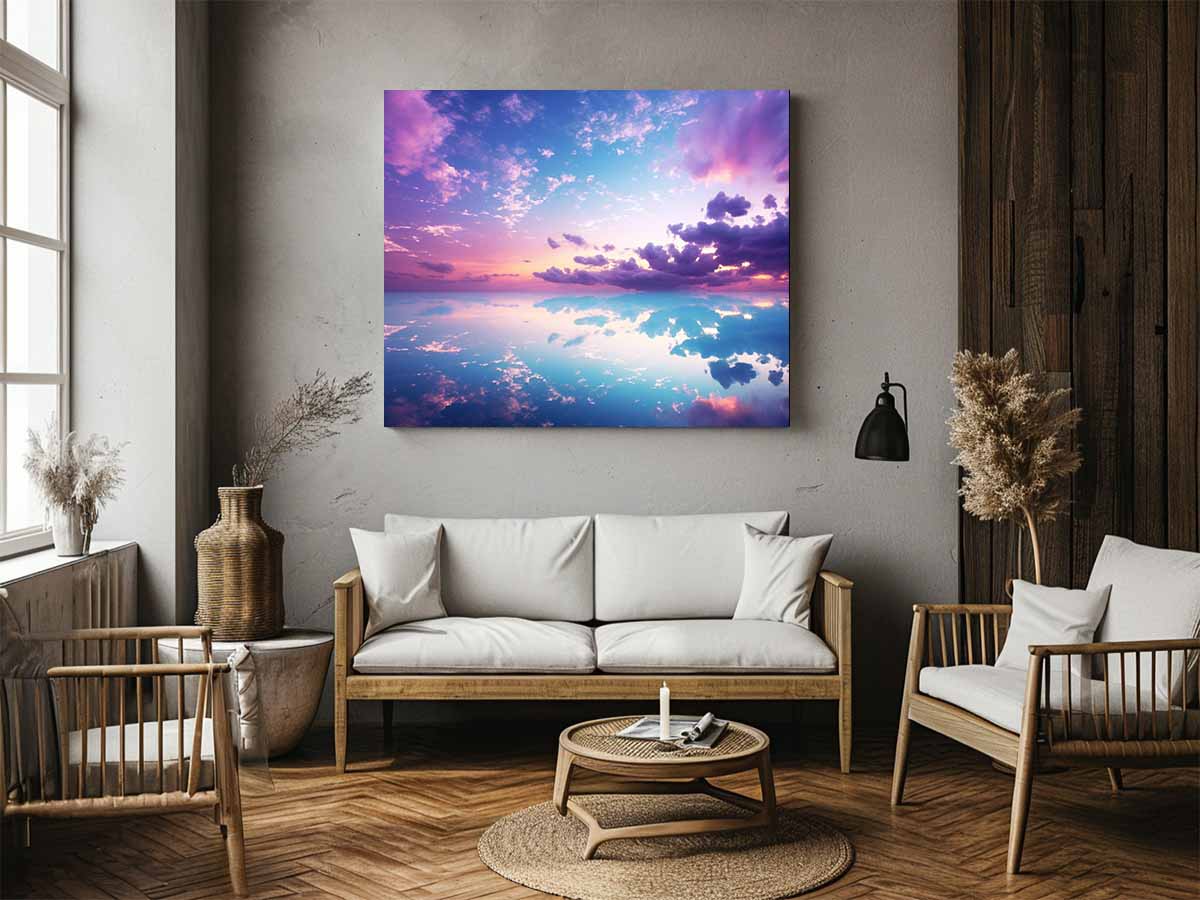 Beautiful Pink Blue Artwork Canvas Art Print-1