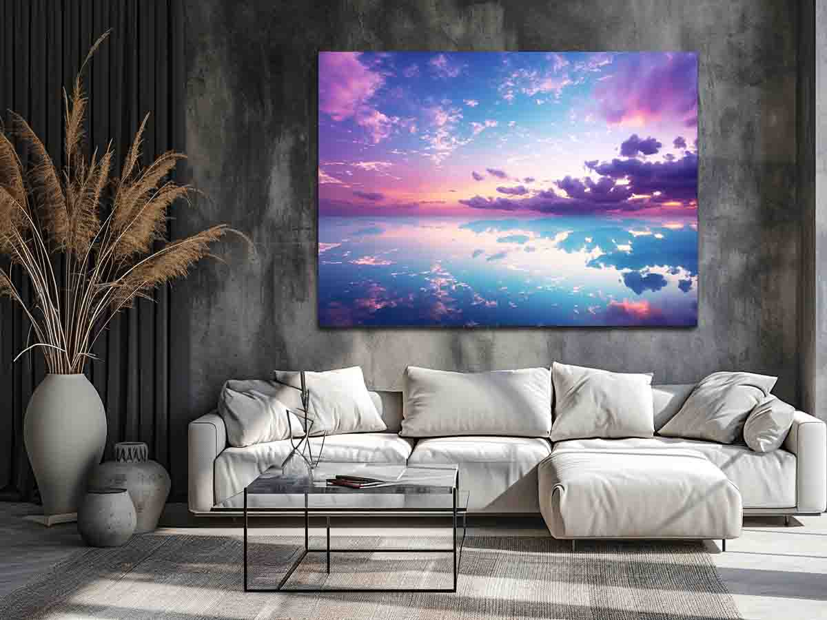 Beautiful Pink Blue Artwork Canvas Art Print-2