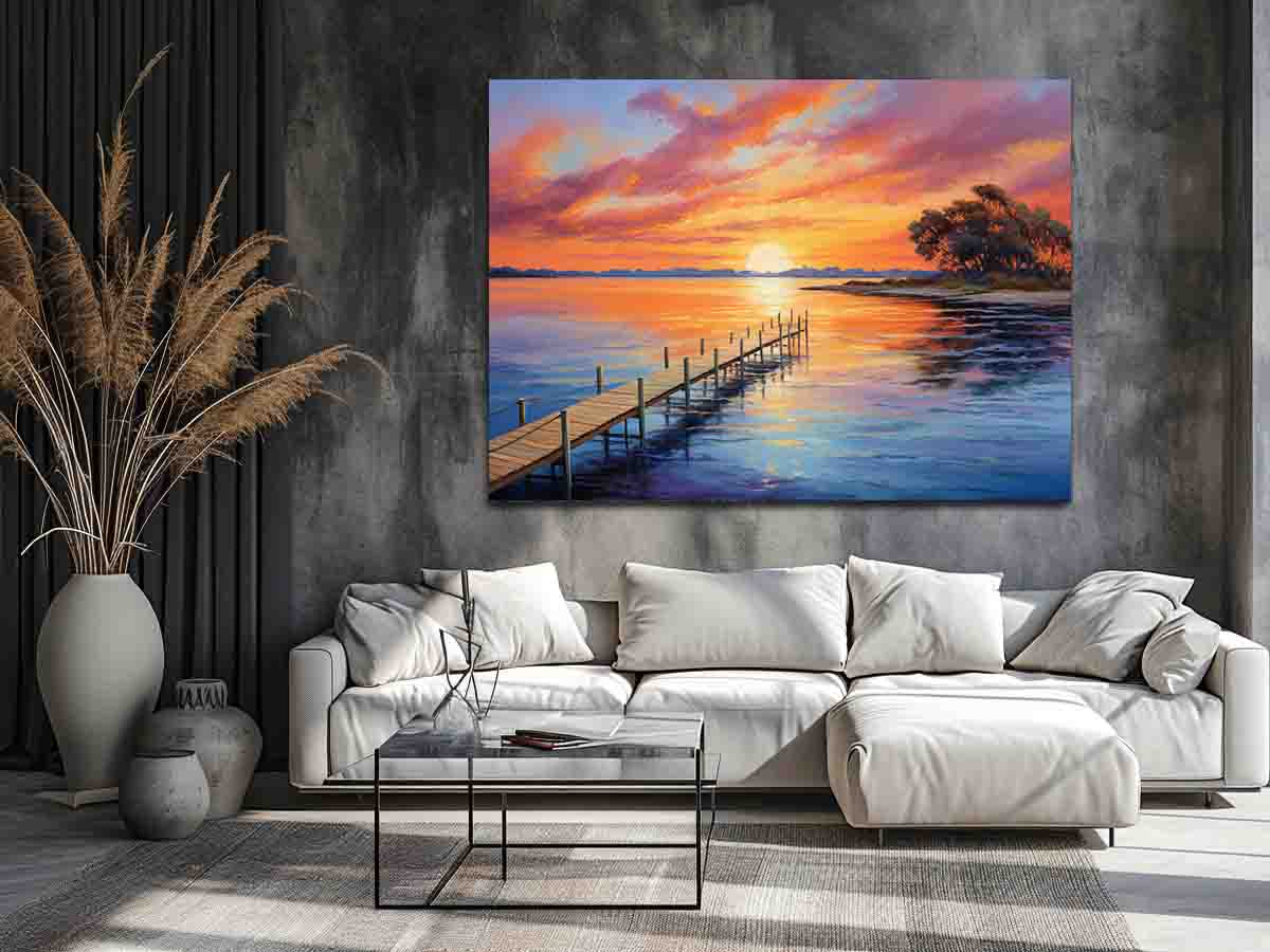 Jetty Sunset  Canvas Painting-2