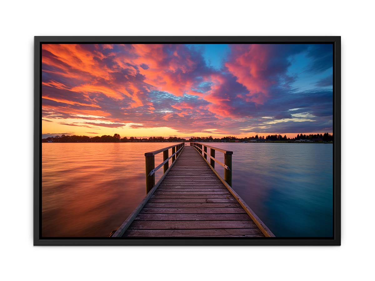 Jetty Sunset Art Canvas Art Print-4
