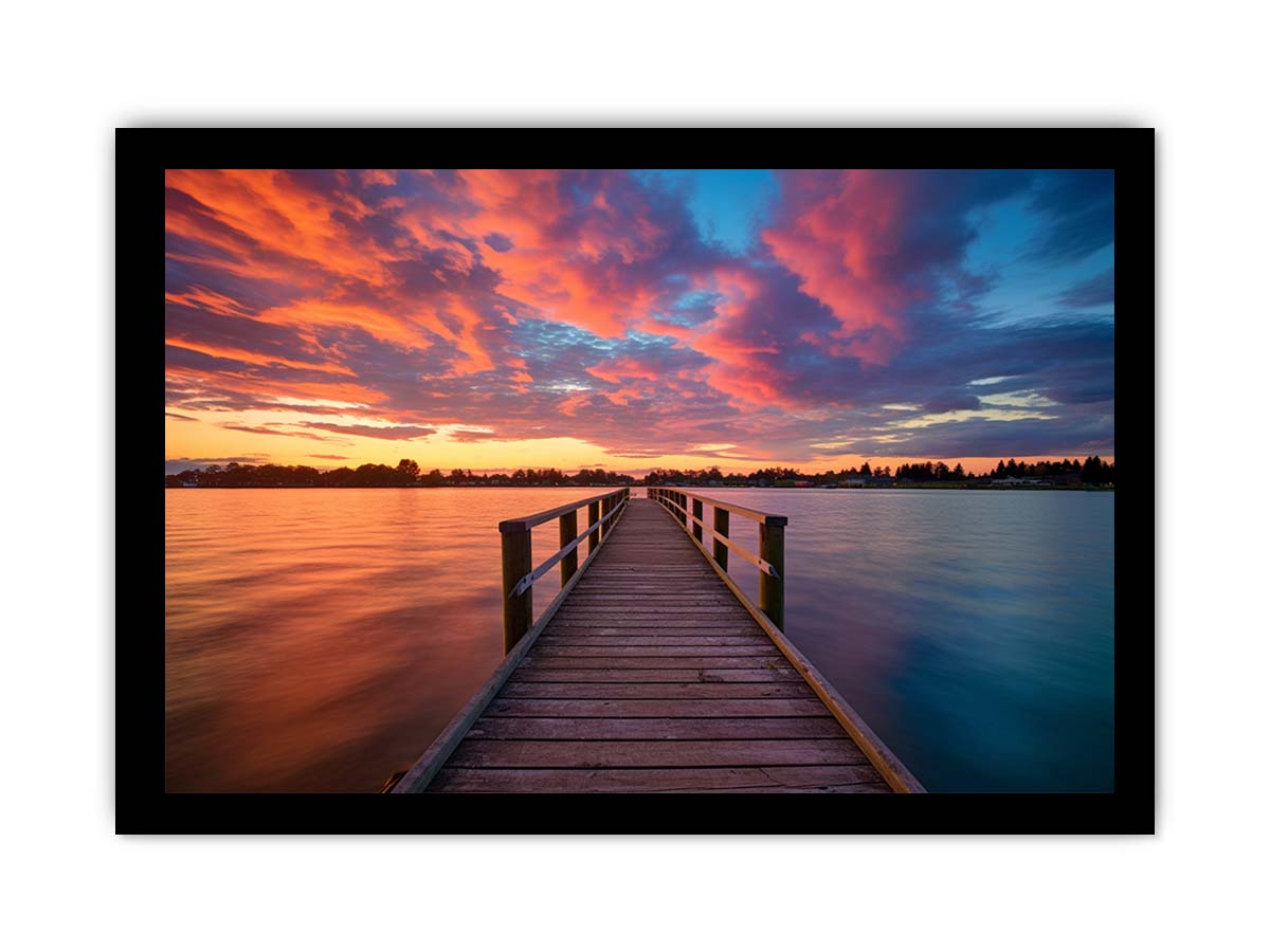 Jetty Sunset Art Canvas Art Print-7