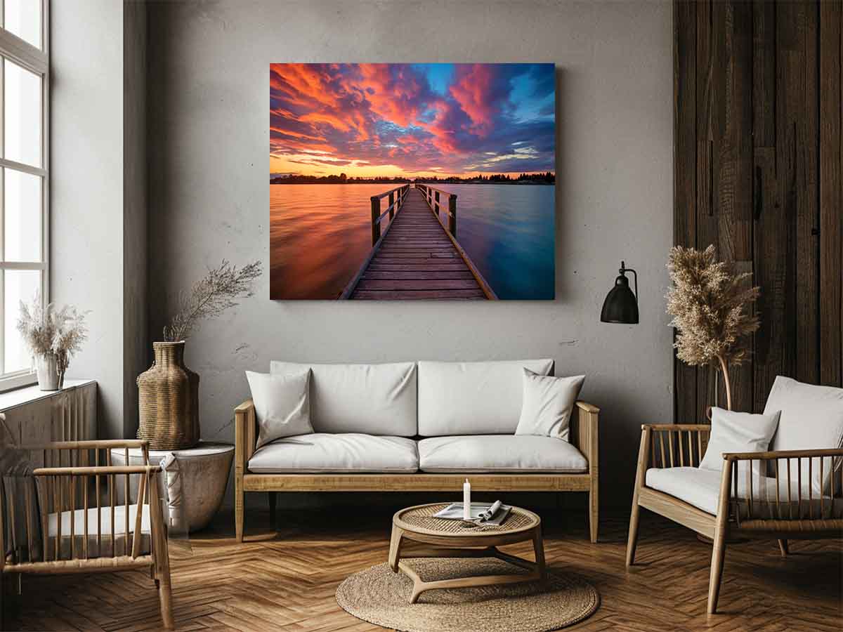Jetty Sunset Art Canvas Art Print-1