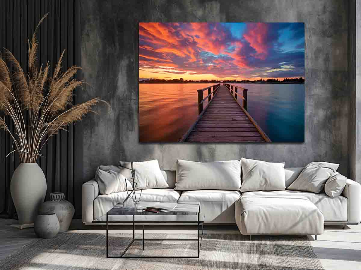 Jetty Sunset Art Canvas Art Print-2