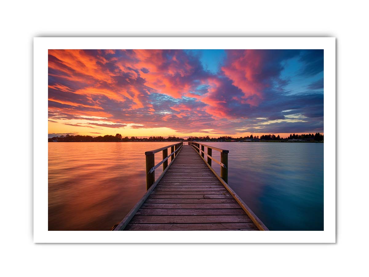 Jetty Sunset Art Canvas Art Print-8