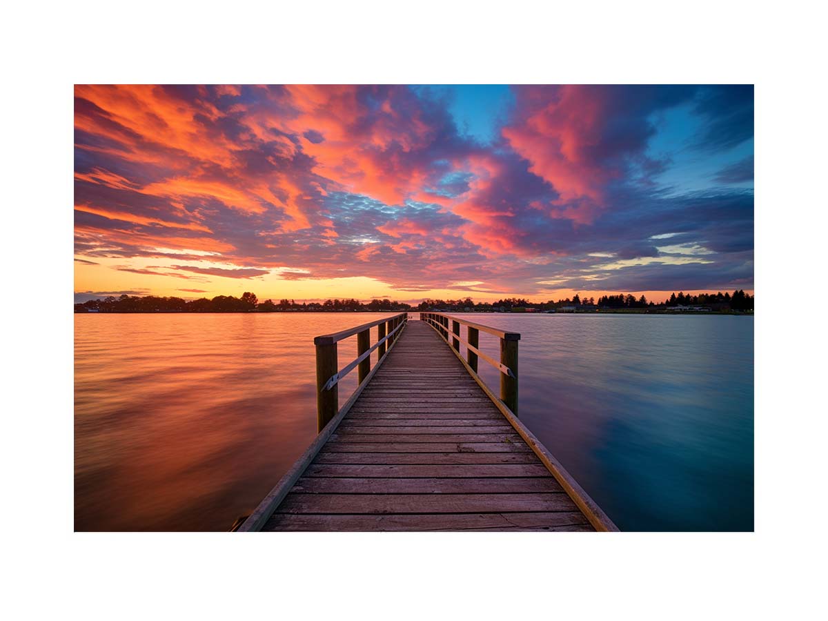 Jetty Sunset Art Canvas Art Print-0