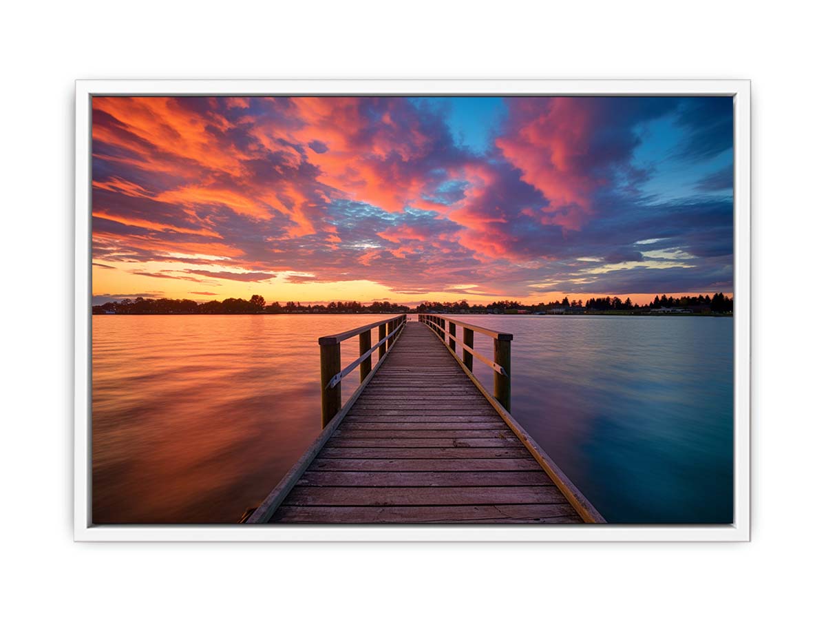 Jetty Sunset Art Canvas Art Print-5