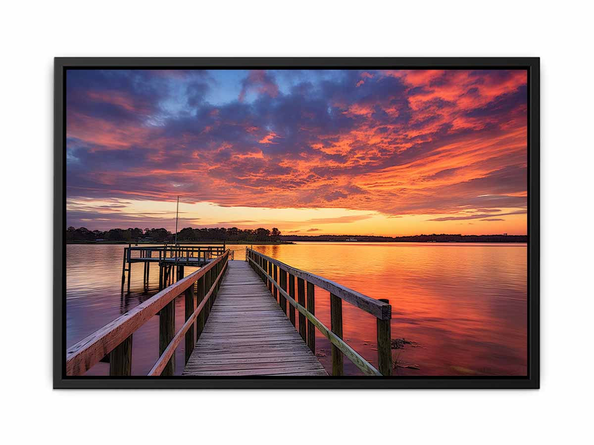 Jetty Sunset Artwork Canvas Art Print-4