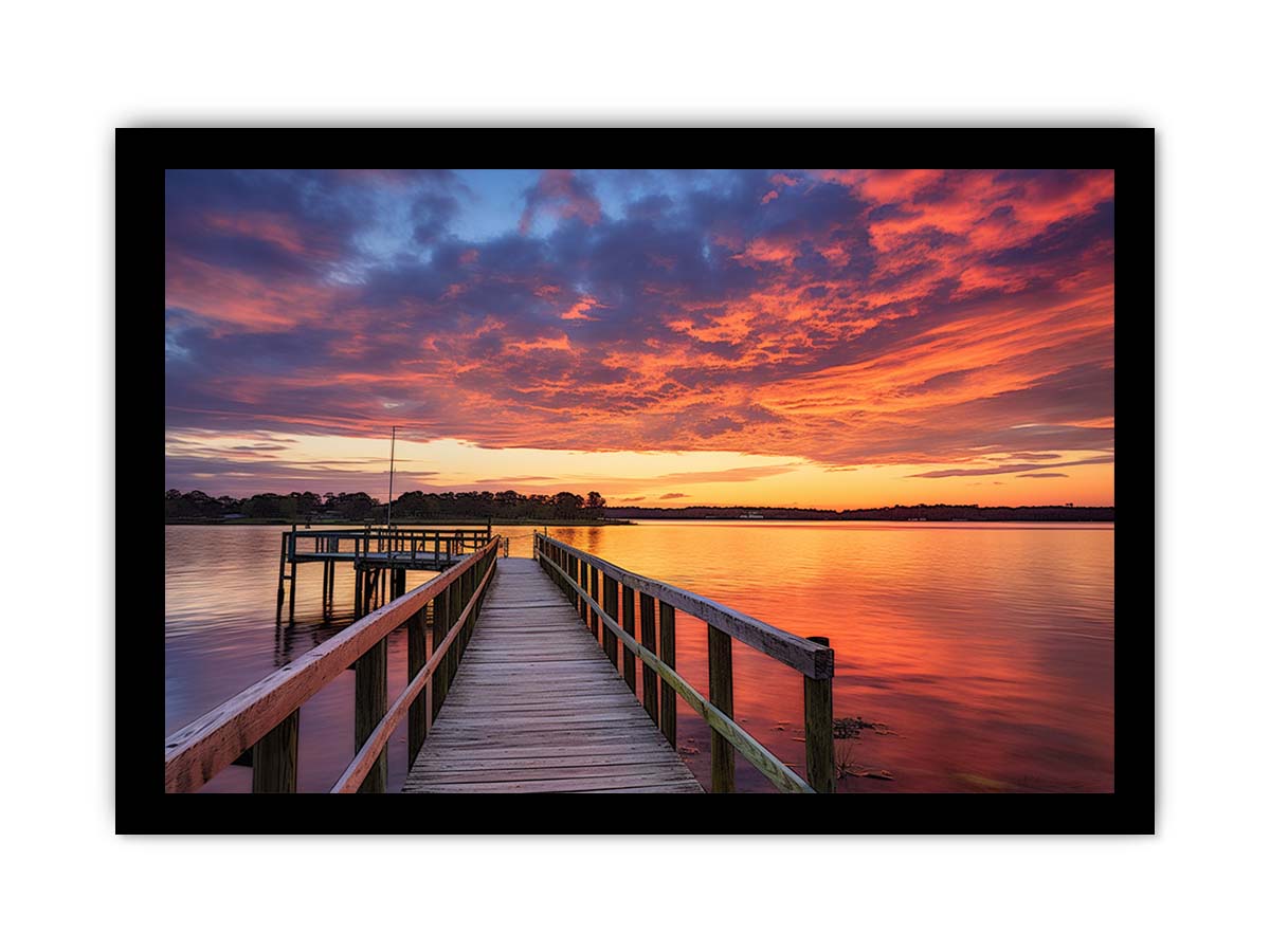 Jetty Sunset Artwork Canvas Art Print-7