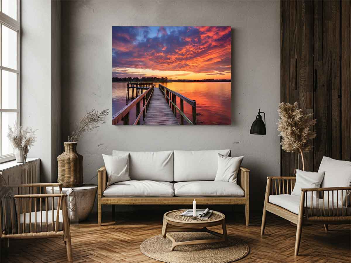 Jetty Sunset Artwork Canvas Art Print-1