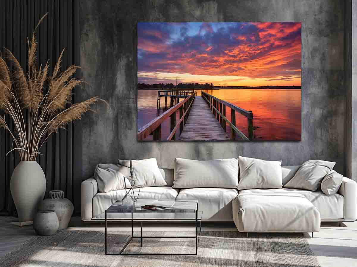 Jetty Sunset Artwork Canvas Art Print-2