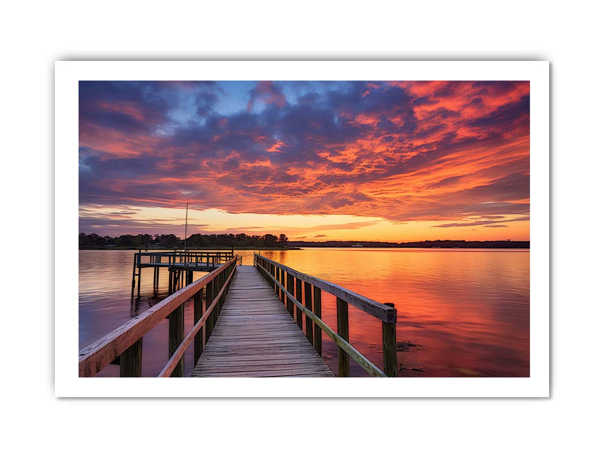 Jetty Sunset Artwork Canvas Art Print-8
