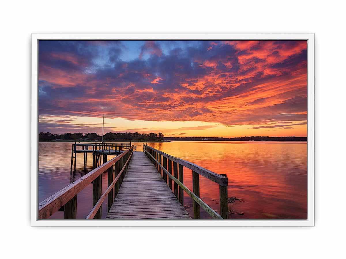 Jetty Sunset Artwork Canvas Art Print-5