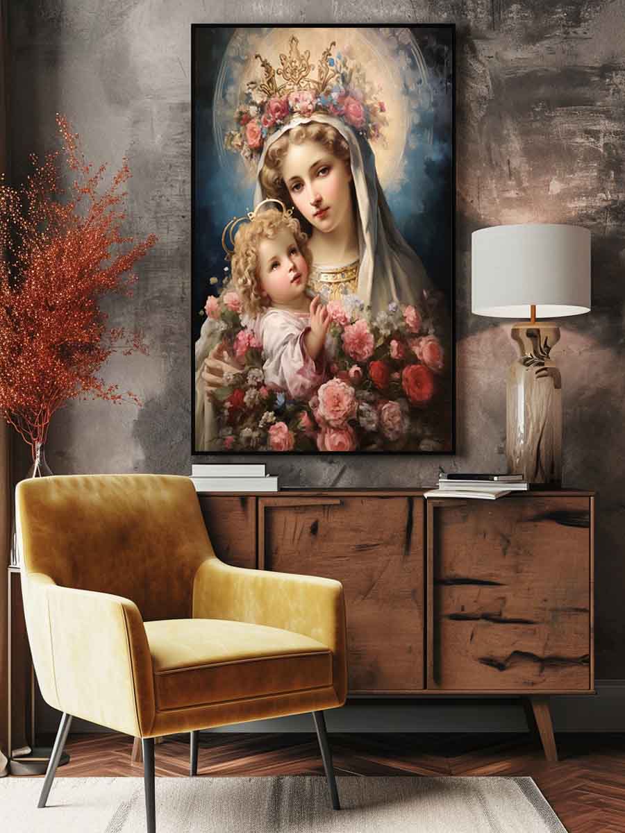 Beautiful Virgin Mary Artwork  Canvas Art Print-2