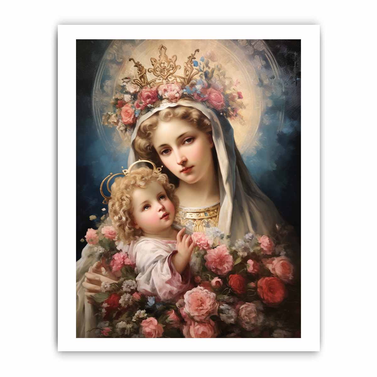 Beautiful Virgin Mary Artwork  Canvas Art Print-8