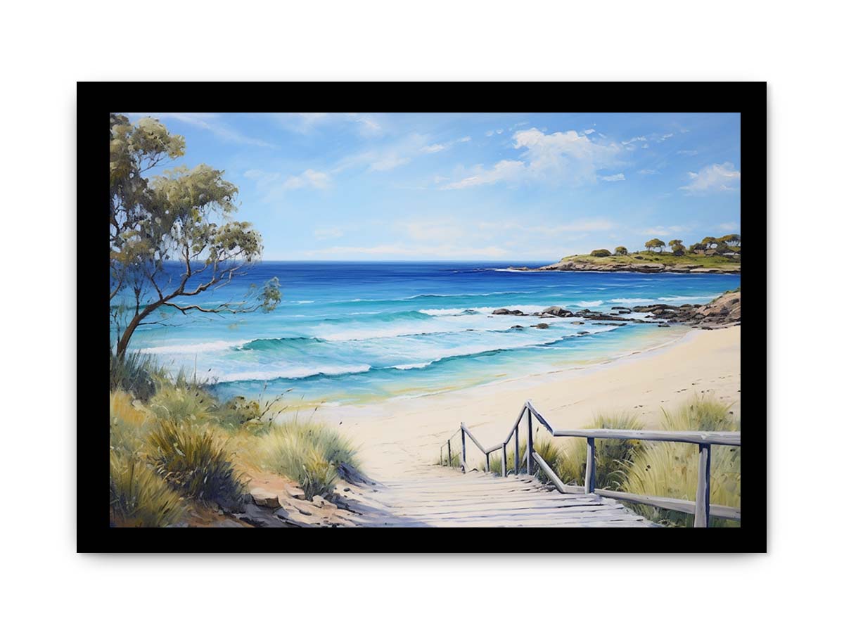 Jetty Beach Art Canvas Art Print-7