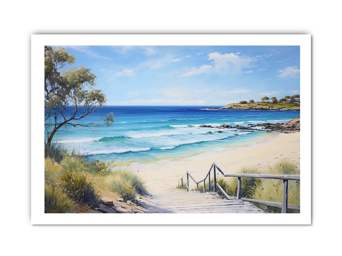 Jetty Beach Art Canvas Art Print-8
