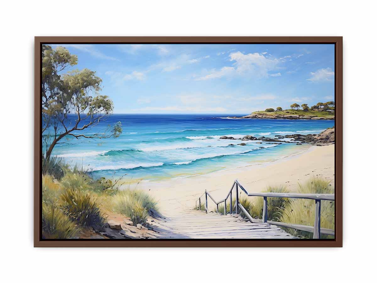 Jetty Beach Art Canvas Art Print-6