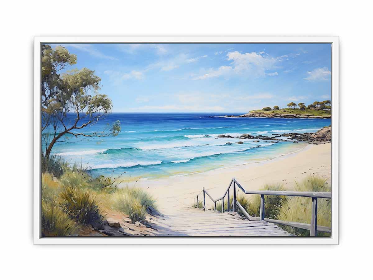 Jetty Beach Art Canvas Art Print-5