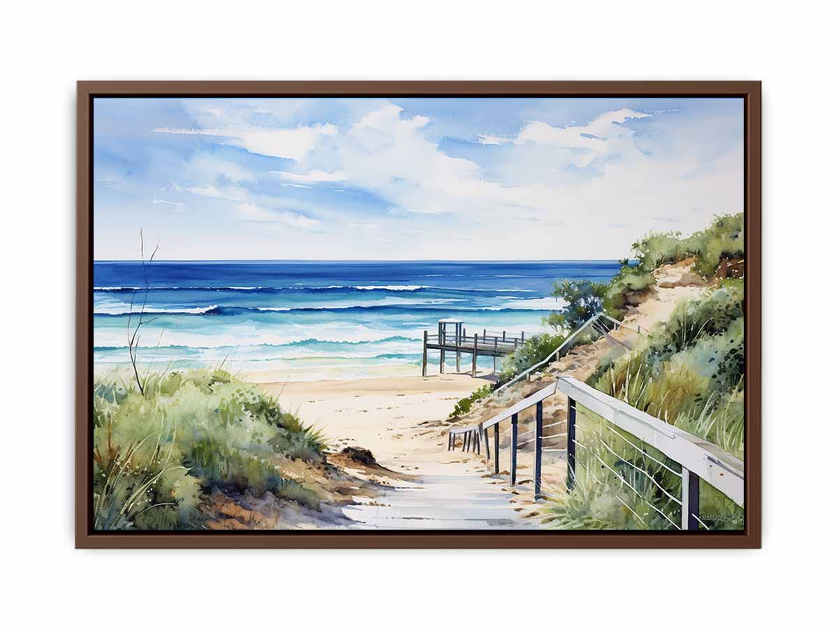 Beach Path Artwork Canvas Painting Print-6