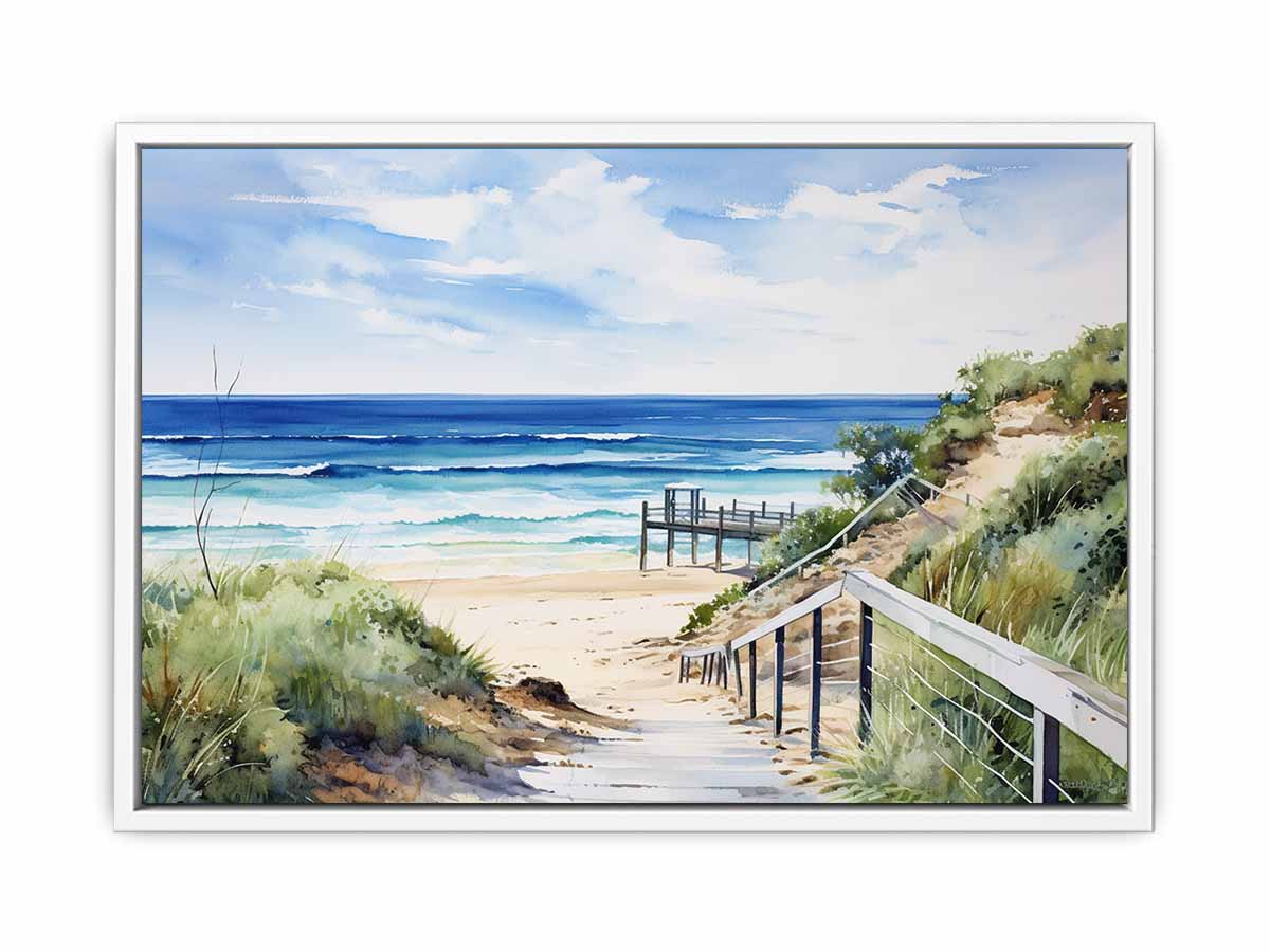 Beach Path Artwork Canvas Painting Print-5