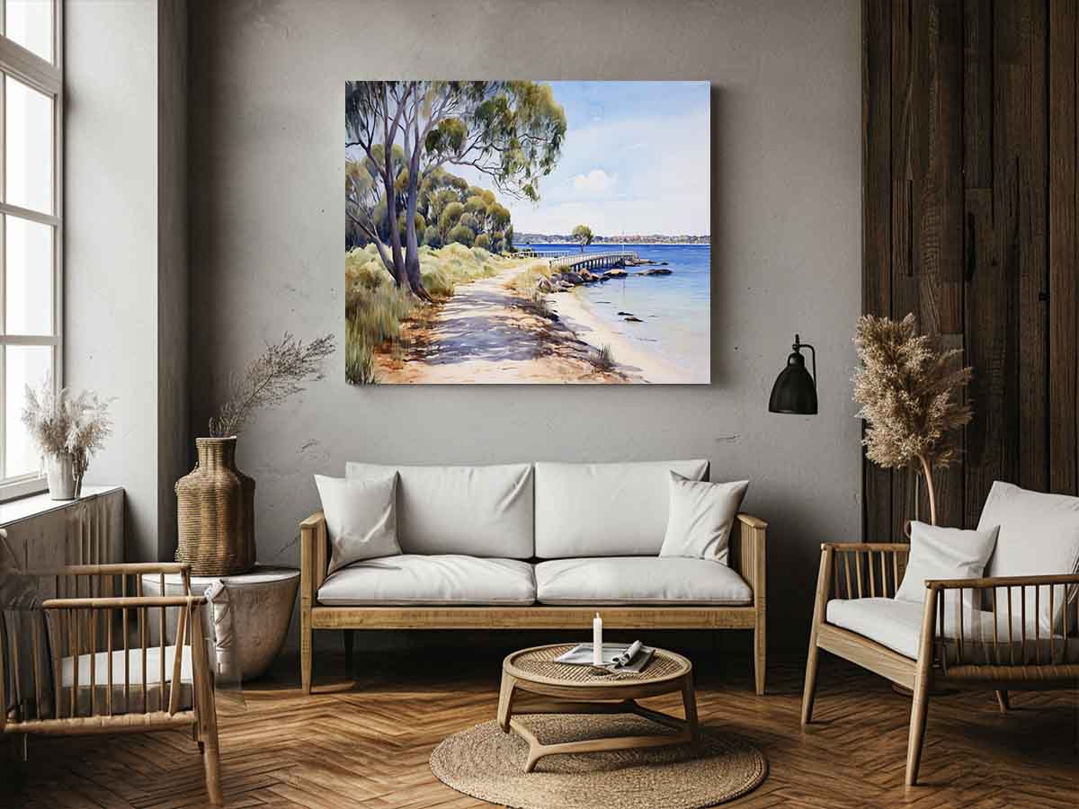 Isolated Beach Walk Art Canvas Art Print-1