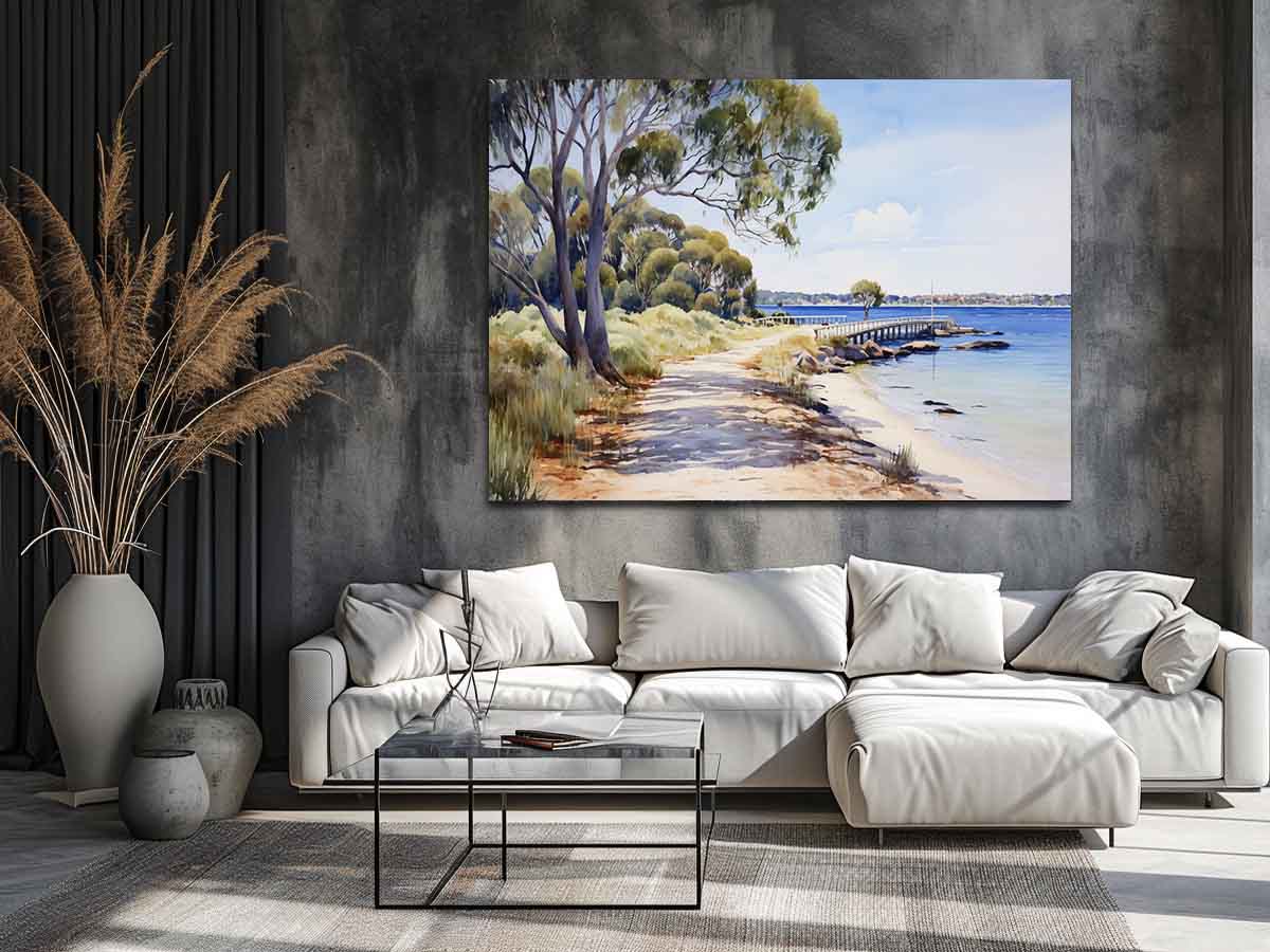 Isolated Beach Walk Art Canvas Art Print-2