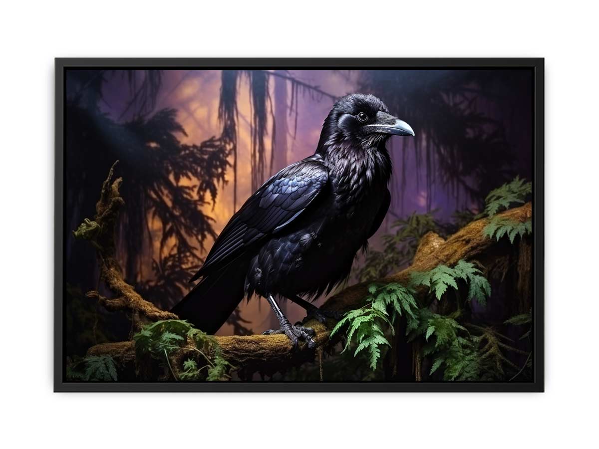 Beautiful Ravens  Bird Canvas Painting Print-4