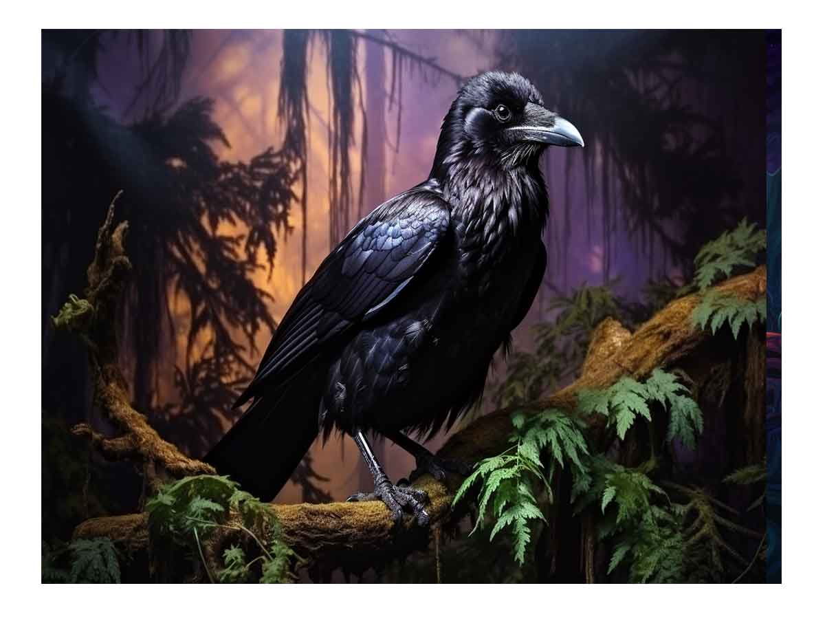 Beautiful Ravens  Bird Canvas Painting Print-0