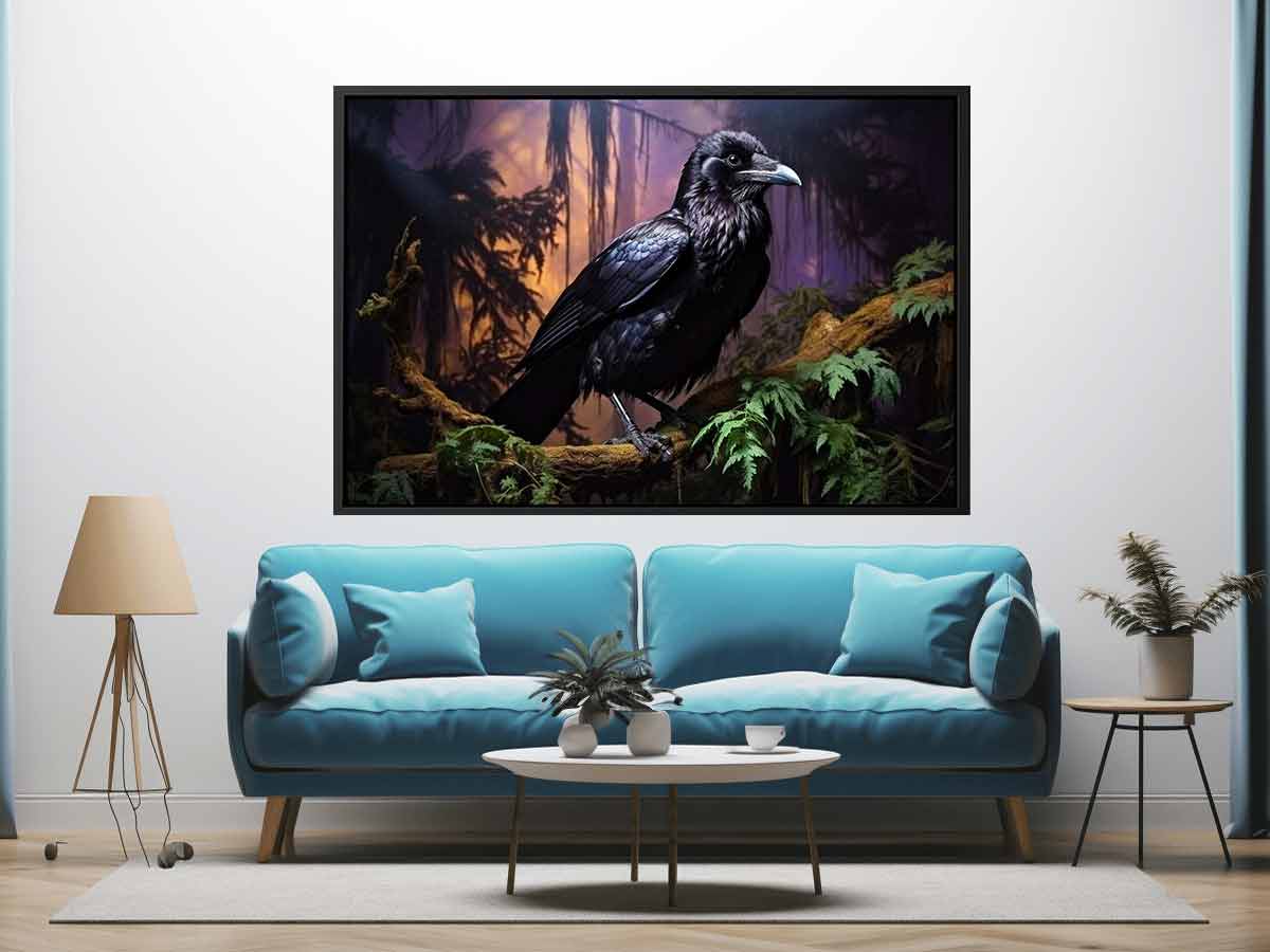 Beautiful Ravens  Bird Canvas Painting Print-1