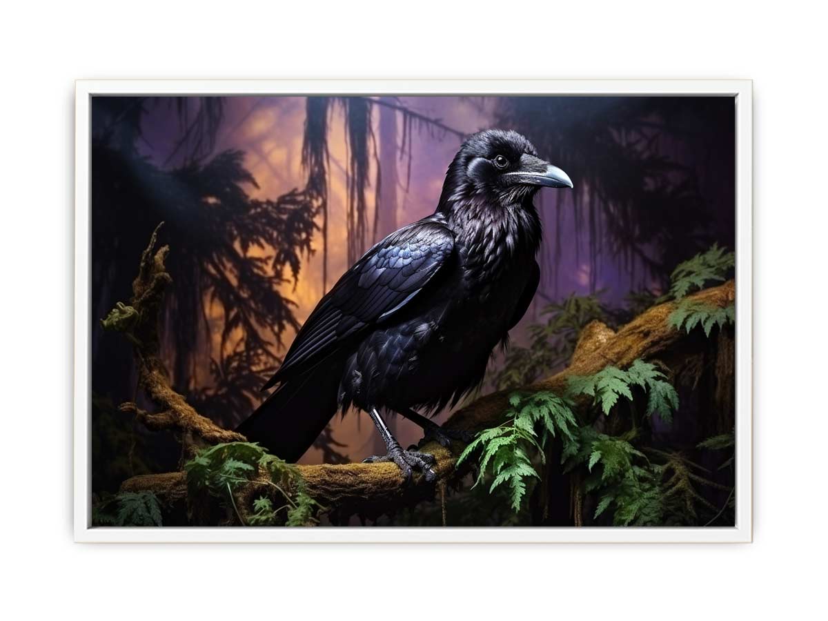 Beautiful Ravens  Bird Canvas Painting Print-5