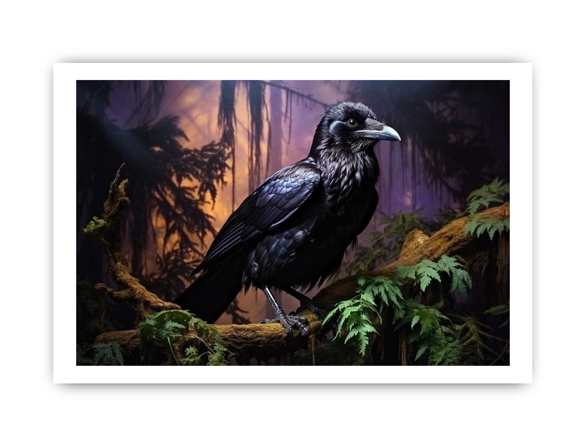 Beautiful Ravens  Bird Canvas Painting Print-8