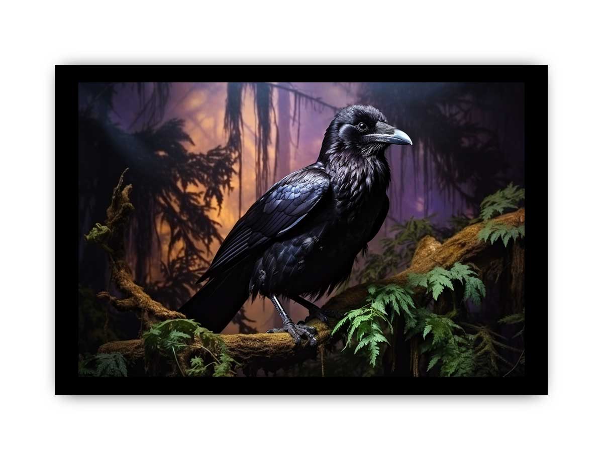 Beautiful Ravens  Bird Canvas Painting Print-7